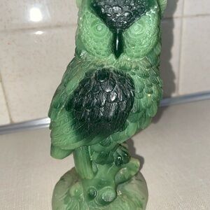 Vintage A. Santini Green Owl Figure Italy Decor Decoration‎